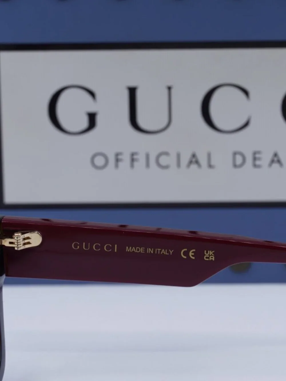 Gucci GG1666O 006 Square Eyeglasses - Havana with Red 53mm